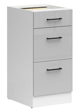 Junona Line - Underskap 40 cm - Skuffer - Grå Glans